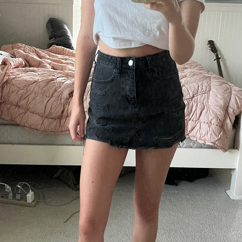 Black American Eagle Jean Skirt